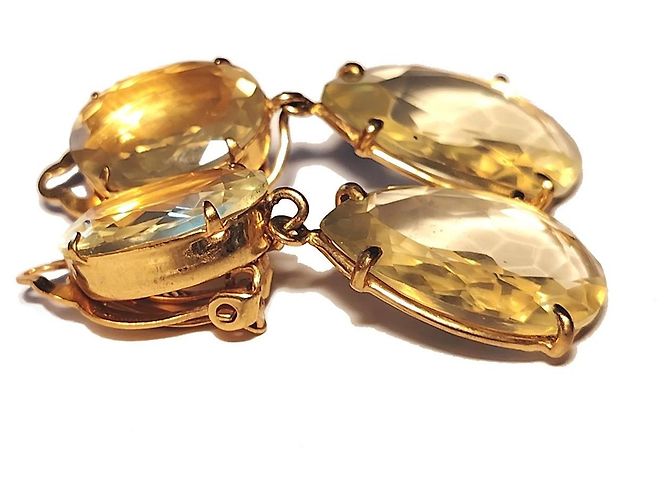 Autre Marque Bounkit Goldoptik Citrin Ohrringe Golden - Ansicht 4
