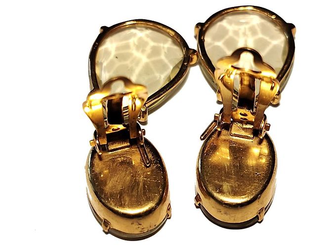 Autre Marque Bounkit Goldoptik Citrin Ohrringe Golden - Ansicht 6