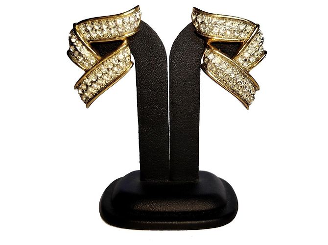 Kenneth Jay Lane Orecchini Kenneth Lane Volute Strass Tono Oro D'oro - vista 2