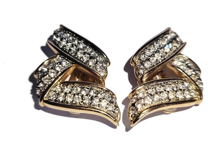 Kenneth Jay Lane Orecchini Kenneth Lane Volute Strass Tono Oro D'oro - vista 4
