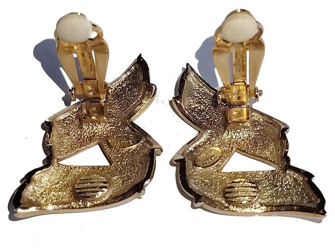 Kenneth Jay Lane Orecchini Kenneth Lane Volute Strass Tono Oro D'oro - vista 5