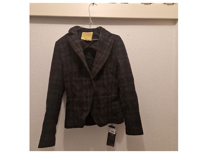 Autre Marque Completo C'N'C Costume National Giacca e Gonna in Lana a Quadri Grigio - vista 6