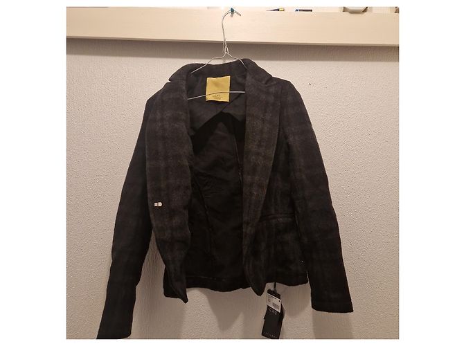 Autre Marque Completo C'N'C Costume National Giacca e Gonna in Lana a Quadri Grigio - vista 8