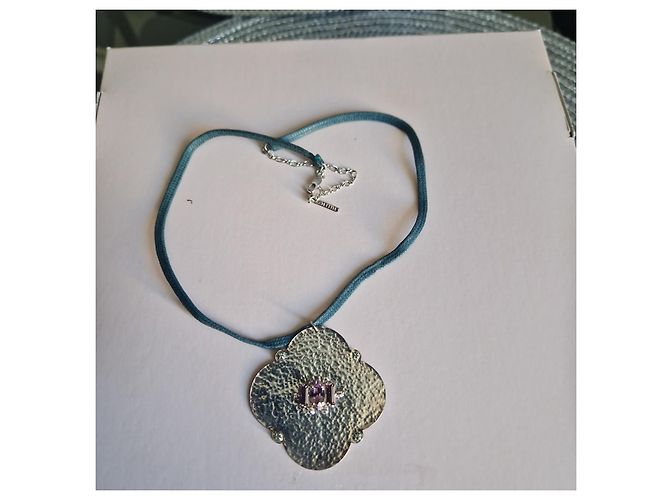 Collana Satellite in argento con pietre viola Porpora - vista 2