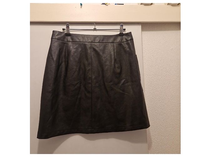 Hugo Boss Mini gonna in similpelle nera BOSS Nero - vista 3