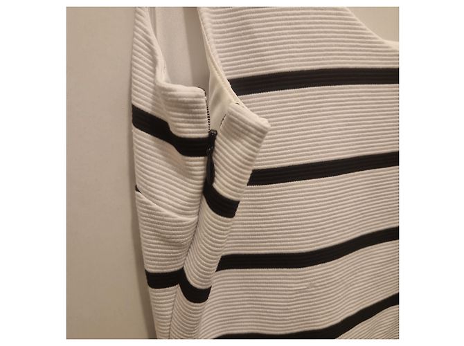 Michael Kors Vestido de Verano a Rayas con Volante Negro Blanco Azul - vista 6