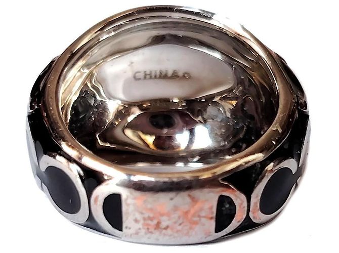 Anello a cupola Coach smalto nero e argento Taglia EU 58 - vista 5