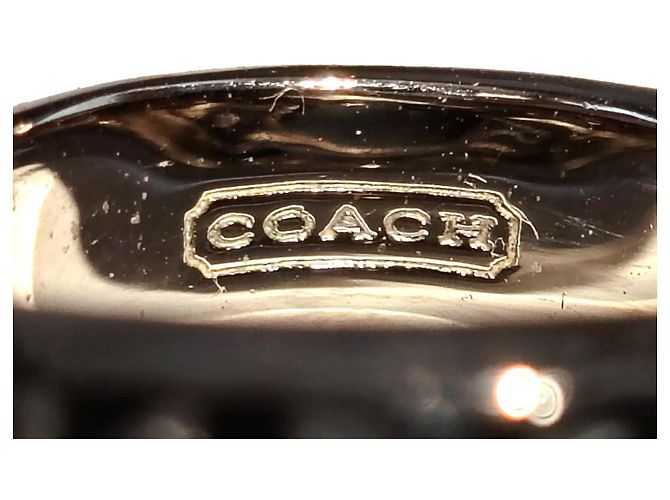 Anello a cupola Coach smalto nero e argento Taglia EU 58 - vista 7
