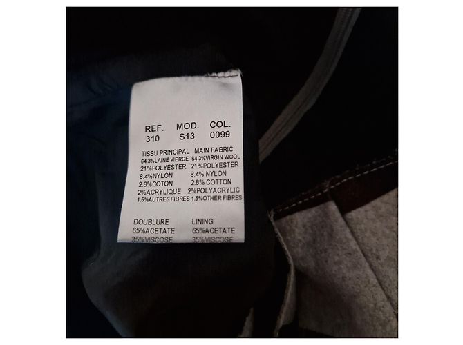 Carven Gestreifte Wollshorts Braun Blau Grau - Ansicht 9