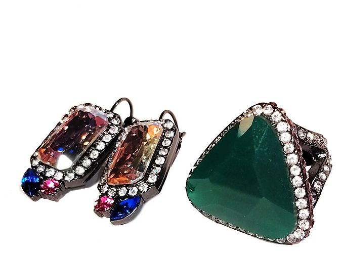 Set di Gioielli Erickson Beamon Rocks - Orecchini e Anello EU 55 Multicolore - vista 3