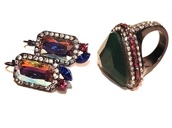 Set di Gioielli Erickson Beamon Rocks - Orecchini e Anello EU 55 Multicolore - vista 4