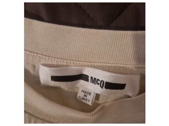 T-shirt McQ color block a maniche corte Blu Arancione Crudo Marrone scuro - vista 7