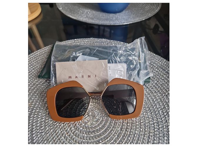 Gafas de sol Marni marrones de acetato Castaño - vista 10