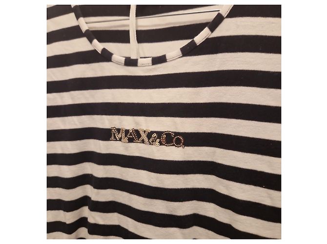 Autre Marque Max&Co. T-shirt a righe con logo - Bianco e Nero - vista 4