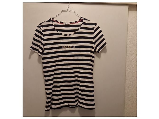 Autre Marque Max&Co. T-shirt a righe con logo - Bianco e Nero - vista 6