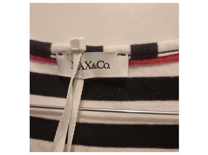 Autre Marque Max&Co. T-shirt a righe con logo - Bianco e Nero - vista 8