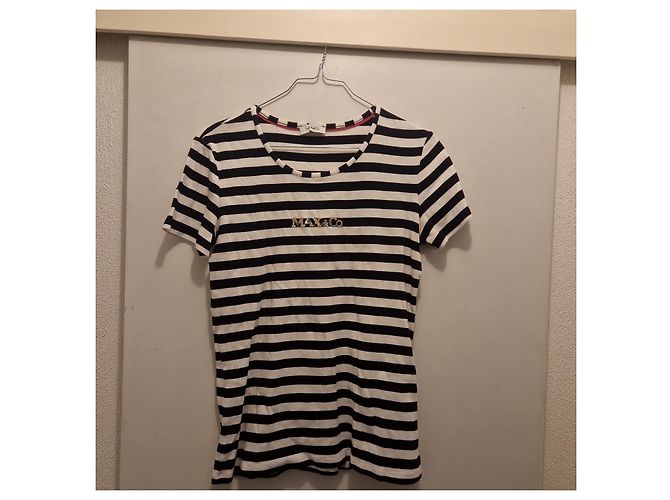 Autre Marque Max&Co. T-shirt a righe con logo - Bianco e Nero - vista 9