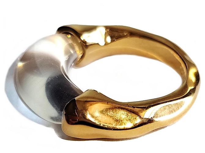 Autre Marque Anello scultoreo OMA The Label tono oro EU 58 D'oro - vista 5