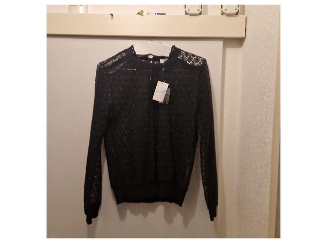 Claudie Pierlot Spitzenpullover Schwarz - Ansicht 11