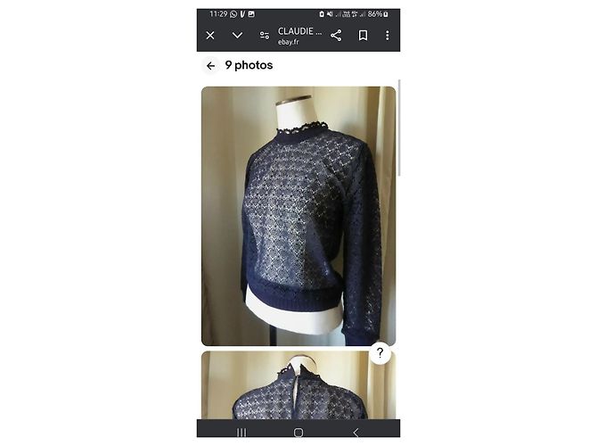 Claudie Pierlot Spitzenpullover Schwarz - Ansicht 3