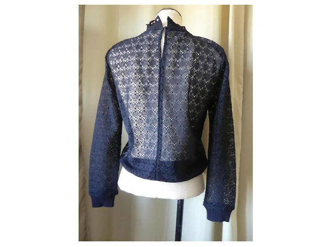 Claudie Pierlot Spitzenpullover Schwarz - Ansicht 6