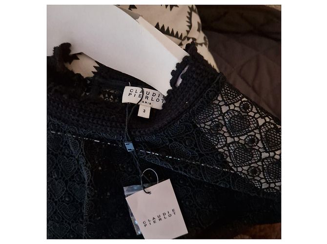 Claudie Pierlot Spitzenpullover Schwarz - Ansicht 9