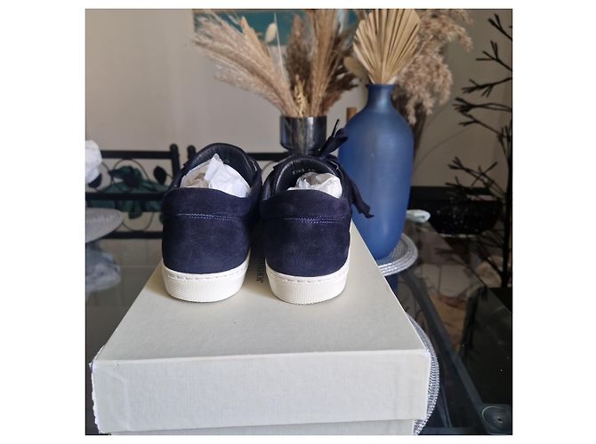 John Galliano Sneakers Basse in Scamosciato Blu Navy - vista 4