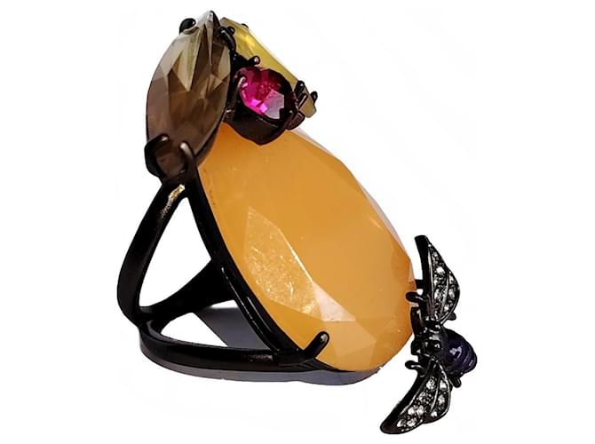 Anello Cocktail Erickson Beamon Rocks Multi-Pietra Multicolore - vista 4