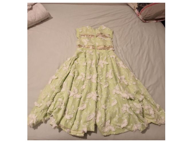 Autre Marque Vestido largo Isabel Garcia verde con flores blancas Blanco - vista 12