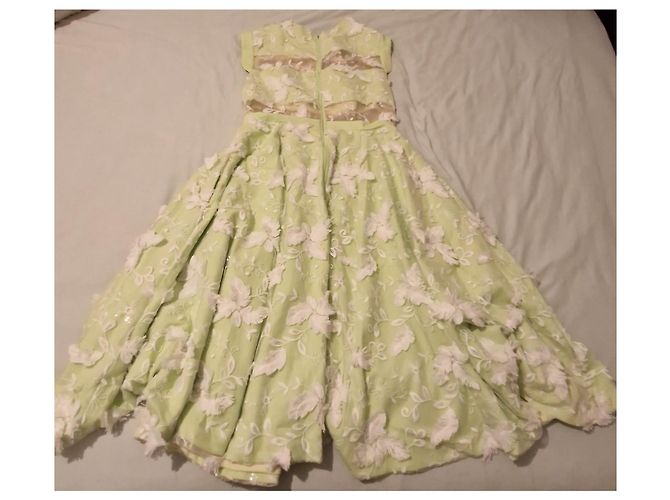 Autre Marque Vestido largo Isabel Garcia verde con flores blancas Blanco - vista 13
