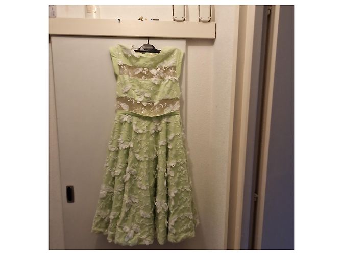 Autre Marque Vestido largo Isabel Garcia verde con flores blancas Blanco - vista 2