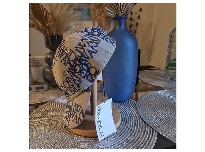 Cappellino monogramma JW Anderson - Blu e Beige - vista 2
