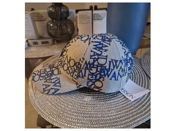 Cappellino monogramma JW Anderson - Blu e Beige - vista 4