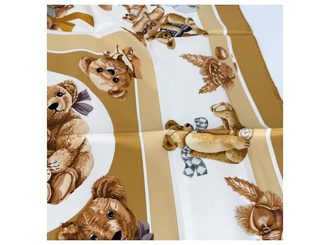 Hermès Foulard Hermes Carre 90 Marrone Giallo - vista 4