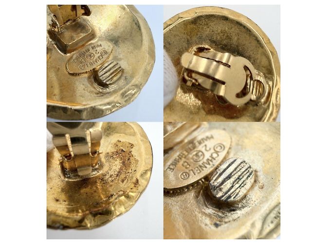 Timeless Orecchini Chanel Matelassé Vintage Gold Clip D'oro - vista 5