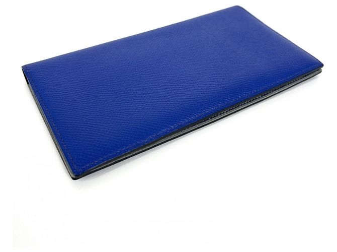 Hermès Portafoglio lungo bi-fold MC2 Fleming da uomo Hermes Marrone Nero Blu - vista 3