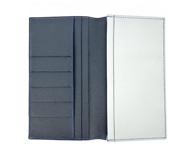 Hermès Portafoglio lungo bi-fold MC2 Fleming da uomo Hermes Marrone Nero Blu - vista 4