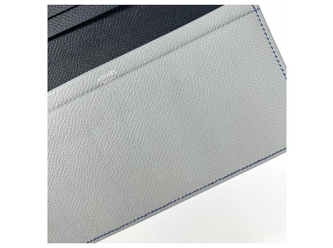 Hermès Portafoglio lungo bi-fold MC2 Fleming da uomo Hermes Marrone Nero Blu - vista 6