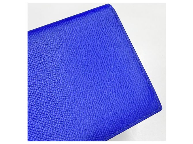 Hermès Portafoglio lungo bi-fold MC2 Fleming da uomo Hermes Marrone Nero Blu - vista 7