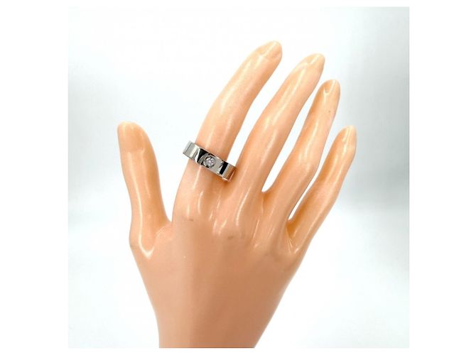 Anello anniversary da donna Cartier in oro bianco 18K con diamante - vista 2