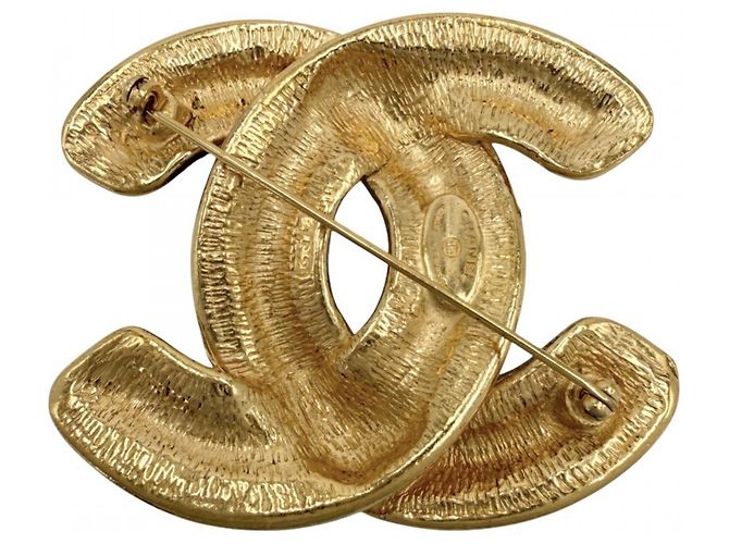 Spilla Chanel Vintage Gold Matelassé D'oro - vista 2