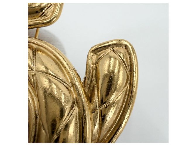 Spilla Chanel Vintage Gold Matelassé D'oro - vista 5