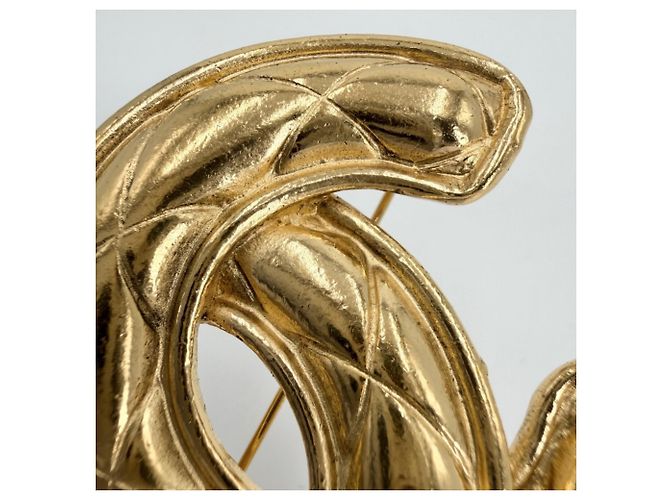 Spilla Chanel Vintage Gold Matelassé D'oro - vista 7