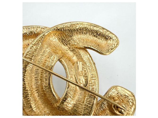 Spilla Chanel Vintage Gold Matelassé D'oro - vista 8