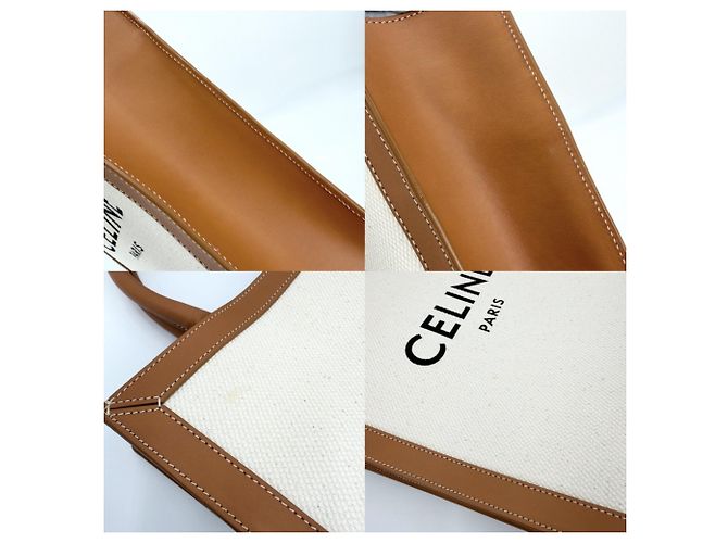 Céline Bolso cabas vertical Small para mujer Celine Castaño Crudo - vista 6