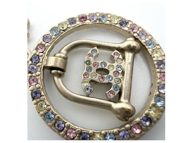 Spilla Chanel placcata oro con strass Multicolore D'oro - vista 10