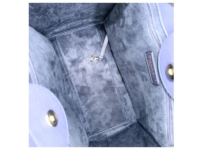 Borsa Tote Chanel Deauville MM Blu Blu navy - vista 4