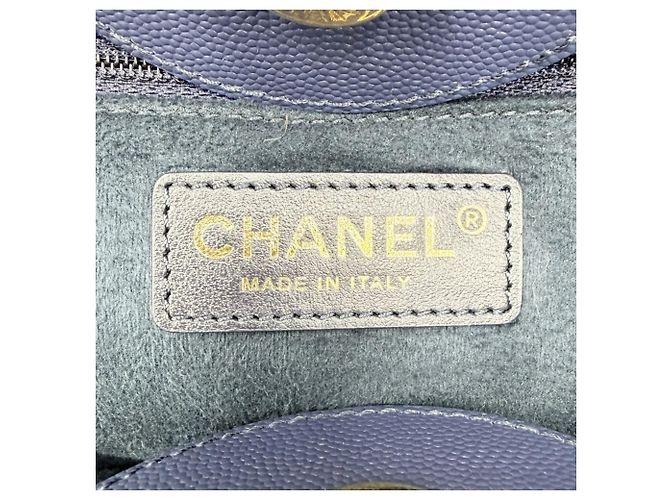 Borsa Tote Chanel Deauville MM Blu Blu navy - vista 5