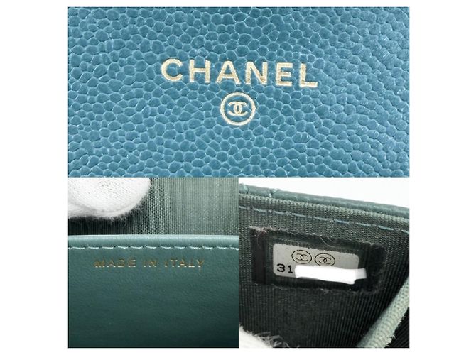 Portafoglio con catena matelassé verde Chanel - vista 5