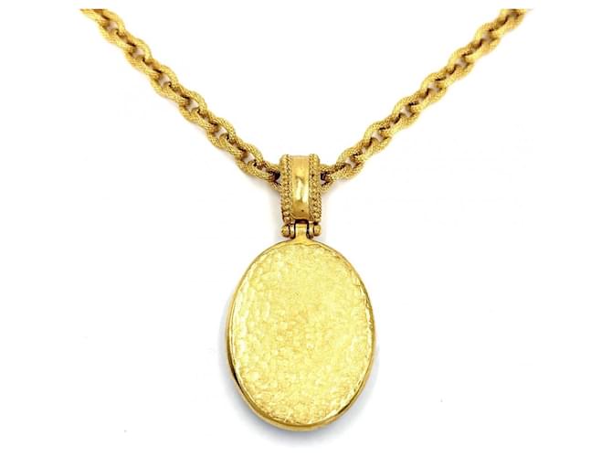 Timeless Collana lunga Chanel Vintage Coco Mark Nero D'oro - vista 2